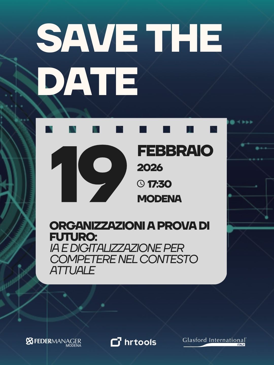 Save the date: 19 febbraio 2026 